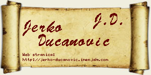 Jerko Ducanović vizit kartica